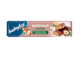 Батончик Babyfox шок.молочный с орехом 45 гр. блок (30 шт.)