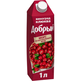 Добрый Морс Виноград Клюква 1 л. упак (12 шт.)
