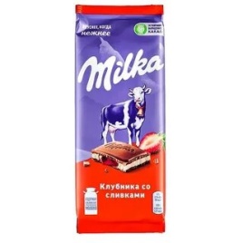 Милка Клубника со сливками 90 гр.