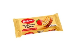 Рулет бисквитный Яшкино Клубника 200 гр. упак (14 шт.)