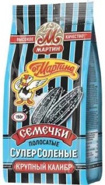 Семечки от Мартина Черные полосатые с СУПЕР солью 150 гр. упак (32 шт.)