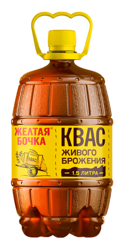 Квас "Желтая Бочка" 1,5 л. (6 шт.) фото 1