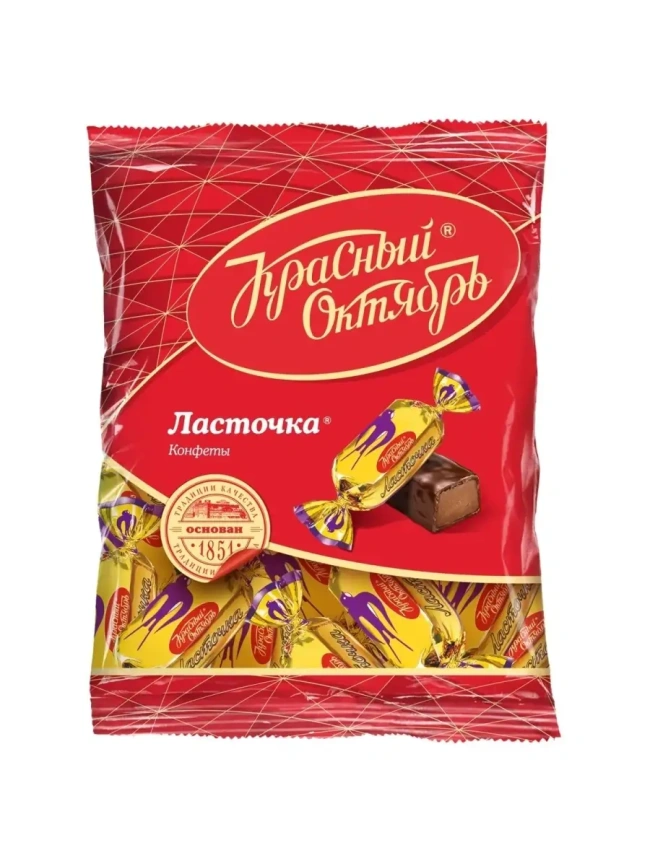 Шоколадные конфеты Ласточка  250 гр блок фото 1
