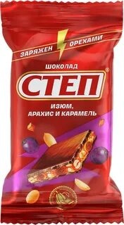 Степ батончик 80 гр изюм-арахис-карамель  (15 шт.) фото 1