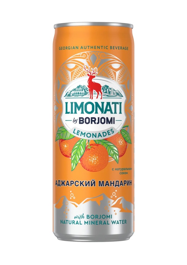 Боржоми Мандарин 0,33 л. (12 шт.) ж\б фото 1