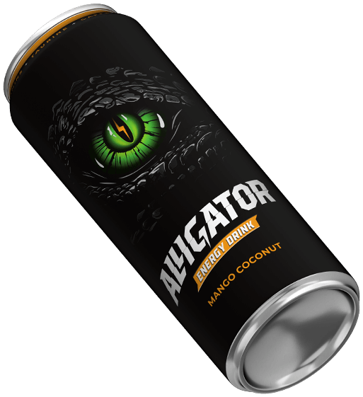Энергетик Аллигатор Манго Кокос 0,45 л. (12 шт.) ж\б фото 1